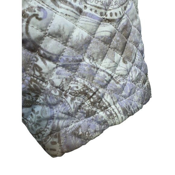 Chicos Womens Quilted Paisley Jacket Size 3 XL Purple Gray Shell Full Zip - Picture 10 of 13